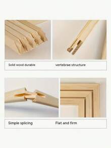 DIY木框套装，可选尺寸：30x40厘米、40x50厘米、50x70厘米，适用于油画画布，松木框架，墙面装饰画，钻石画，榫卯结构木条，加厚笔触，拉紧钢丝框架，内框可用于练习，家居装饰礼品，生日/毕业礼物 - 松木 - 查看 11