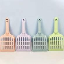 1 pièce Pelle à litière pour chat en plastique PP - Sans alimentation électrique, durable et facile à nettoyer, fournitures de nettoyage pour animaux de compagnie, pelle à litière pour chat, pelle à crottes de chat à long manche, pelle à litière pour chat à grands trous, outil de nettoyage de litière pour chat, réutilisable, couleurs multiples, accessoires pour chatons, essentiels pour animaux de compagnie, fournitures de litière pour chat. Couleur expédiée au hasard - Multicolore - Voir 8