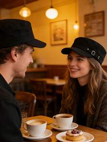 1pc Baseball Cap, Solid Color Flat Top Baseball Cap, Fashion Outdoor Sports Hat, Daily Couple Decorative Hat, Suitable For Everyday Matching - A - View 5