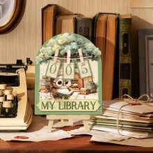Owl Treehouse Reading Log Board, Annual Reading Tracker, Bookshelf Decor (Designed For Book Lovers), Reading Sign-In Record - A - View 4