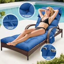 Patio Lounge Chair & Swing Chair - Royal Blue - View 5