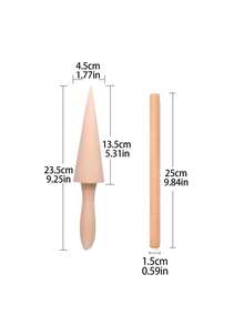 2pcs Solid Wood Ice Cream Cone Molds, Ice Cream Making Tools, Unfinished Solid Wood - Multicolor - View 7