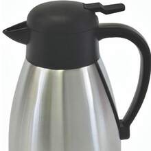 1.9 Liter/ 64 Oz Push Button Coffee Server Stainless Steel Interior & Exterior- Coffee Carafes For Hot Liquids Hot Water Urn Coffee Carafe Insulated Stainless Steel For Hot Drinks - Silver - View 1
