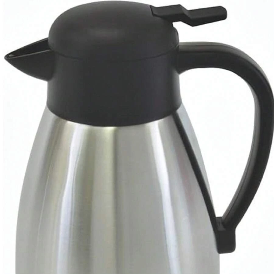 1.9 Liter/ 64 Oz Push Button Coffee Server Stainless Steel Interior & Exterior- Coffee Carafes For Hot Liquids Hot Water Urn Coffee Carafe Insulated Stainless Steel For Hot Drinks - Silver - View 1