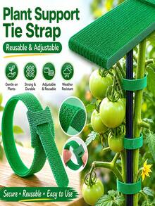 50/100 piezas Bridas antideslizantes para plantas, bridas de cable para plantas, correas de gancho y bucle, bridas para coronas navideñas, correas de jardín ajustables con hebilla de gancho y bucle, organizador de cables autoadhesivos y cables de datos, adecuadas para plantas trepadoras, soporte y aplicaciones de jardinería, herramientas de mantenimiento de jardín - A - Ver 1