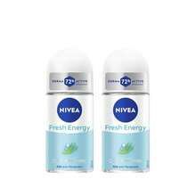 NIVEA Energy Fresh Roll-On Anti-Perspirant Deodorant 50ml | Long-Lasting 72H Odor Protection | Lemongrass Scent | Refreshing Skin Care For All-Day Freshness | No Alcohol | Compact Travel Size | 2-Pack - 多樣化香型 - 查看 1