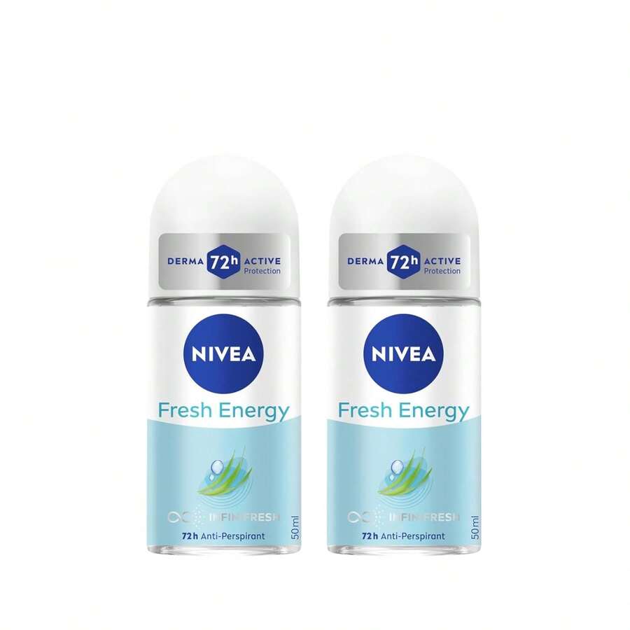 NIVEA Energy Fresh Roll-On Anti-Perspirant Deodorant 50ml | Long-Lasting 72H Odor Protection | Lemongrass Scent | Refreshing Skin Care For All-Day Freshness | No Alcohol | Compact Travel Size | 2-Pack - 多樣化香型 - 查看 1