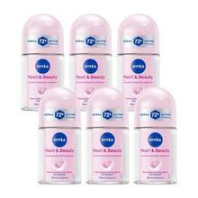 NIVEA Pearl & Beauty Roll On Deodorant 25ml | Long Lasting 72 Hour Odor & Sweat Protection With Pearl Extracts | Alcohol Free Formula For Soft Fresh Skin | Travel Size Roll-On | 6-Pack - Multi Scents - View 1