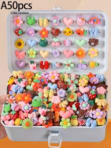 10/30/50pcs Girls Teens Multi-Color Bow Flower Heart Hair Clips, Front Side Bangs Hair Clips, Fashion Versatile Side Clips, Alligator Hair Clips, Suitable For Daily Use And Gifts - Multicolor - View 9