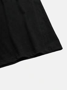 Minimalist. 100% Cotton. 1 Piece. Women's "Birthday" Print T-Shirt - Casual Crew Neck, Short Sleeve, Soft Pink Star Print, Lightweight, Perfect For Spring And Summer Celebrations, Birthday Shirt. Spring/Summer Top. - 黑色 - 查看 3