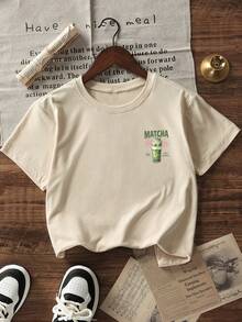 3pcs/Set Kaos Kasual Musim Panas untuk Balita Perempuan, Atasan Lengan Pendek Lembut & Bernapas dengan Motif Kopi dan Stroberi - MultiWarna - View 6