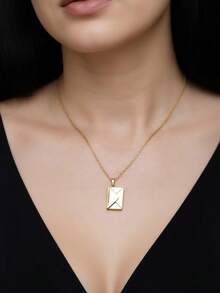 Gold Personalized Envelope Pendant Necklace Secret Message Necklace Photo Customization I Love You Date Mom Best Friend Gift Mother's Day Gift - Multicolor - View 6