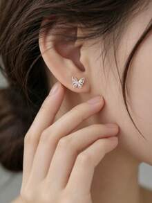 eTel LiKe Cute Insect Mini Butterfly Earrings - Fashionable Summer Series, Inlaid Colorful Cubic Zirconia - Multicolor - View 11