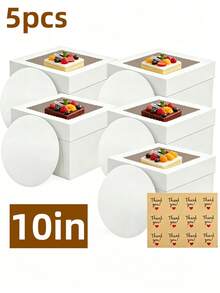 2/5 Packs Cake Boxes, 10x10x8 Inches Tall Cake Box With Cake Boards, White Bakery Boxes With Large Window, Disposable Cakes Transport Containers With Lids, For Cookies, Pies, Wedding, Birthday - View 10