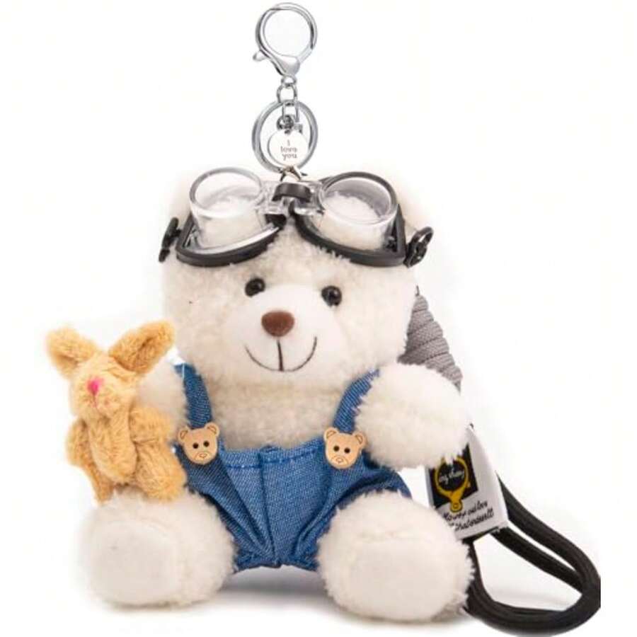 Plush Keychains - White Rabbit Bear - View 1