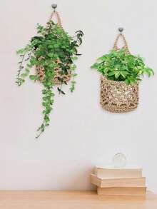 1/2/3 入室內植物吊掛架，適用 4 英吋以下植物，室內牆面植物支架、室內牆面花盆、吊掛花盆 - 米色 - 查看 3