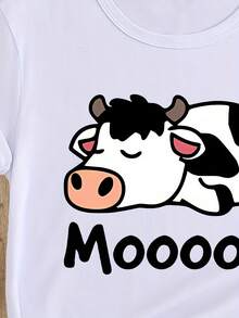 Camiseta divertida con estampado de leche - Blanco - Ver 2