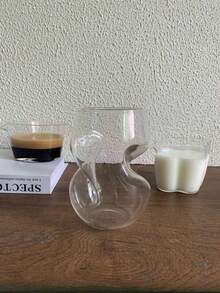 1pc 500ml Reusable Glass Coffee Cup, Heat-Resistant Borosilicate Glass Cup, CreativeTransparent Glass Cup, Multipurpose KitchenAnd Dining Cup, Suitable For Cold And HotBeverages, Water, Latte, Tea, Ice Cream, IcedCoffee, Milk, Juice, Etc - Multicolor - View 6