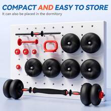 Adjustable Dumbbell Set, Soft PVC Coated, 45lbs Free Weight Set Home Gym, 4-In-1 Used As Barbell, Dumbbells, Kettlebell, Weight Plates, Weights Dumbbells Set, Space Saving Fitness Exercise For Men/Women - 黑色 - 查看 3