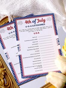 4th Of July USA Category Game Cards, American Independence Day U-S-A Category Party Table Game Cards, Patriotic Theme Holiday Interactive Q&A Cards, Celebration Party Activity Props - View 12
