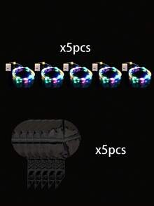 10組/5組/1組 LED發光氣球，20英吋LED Bobo氣球附燈串，透明發光Bobo氣球，適用於婚禮派對裝飾，不含電池，亦適用於婚禮、週年紀念、情人節和聖誕節裝飾，夏季海灘派對裝飾，生日氣球，室內派對裝飾，萬聖節裝飾，新年裝飾。 - 彩色 - 查看 9