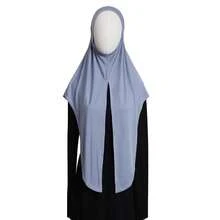 Breathable Daily Wear Convenient Elastic Tie-Up Split Modest Hijab Muslim Headscarf, Instant Hijab - Multicolor - View 17