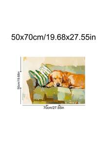 1pc Golden Retriever Oil Painting, Vintage Animal Art, Abstract Sleeping Dog On Couch,Festival Gift, Suitable For Bedroom,Living Room, Bath,Wall Arts,Wall Decor,Home Decor,Room Decor, Canvas Wall Art, Posters, Wall Art With Frame, Optional Frame ﻿ ﻿ - 1PCS - View 28