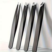 Set 4 Buah Pinset Stainless Steel Kepadatan Tinggi, Alat Presisi untuk Mencabut Rambut, Merapikan Jenggot & Membentuk Alis, Perlengkapan Kecantikan Tahan Lama untuk Penggunaan Sehari-hari - A - View 4