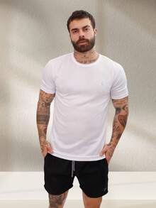 Men's Dry Short Sleeve Gym Training T-Shirt - Blanco - Ver 1