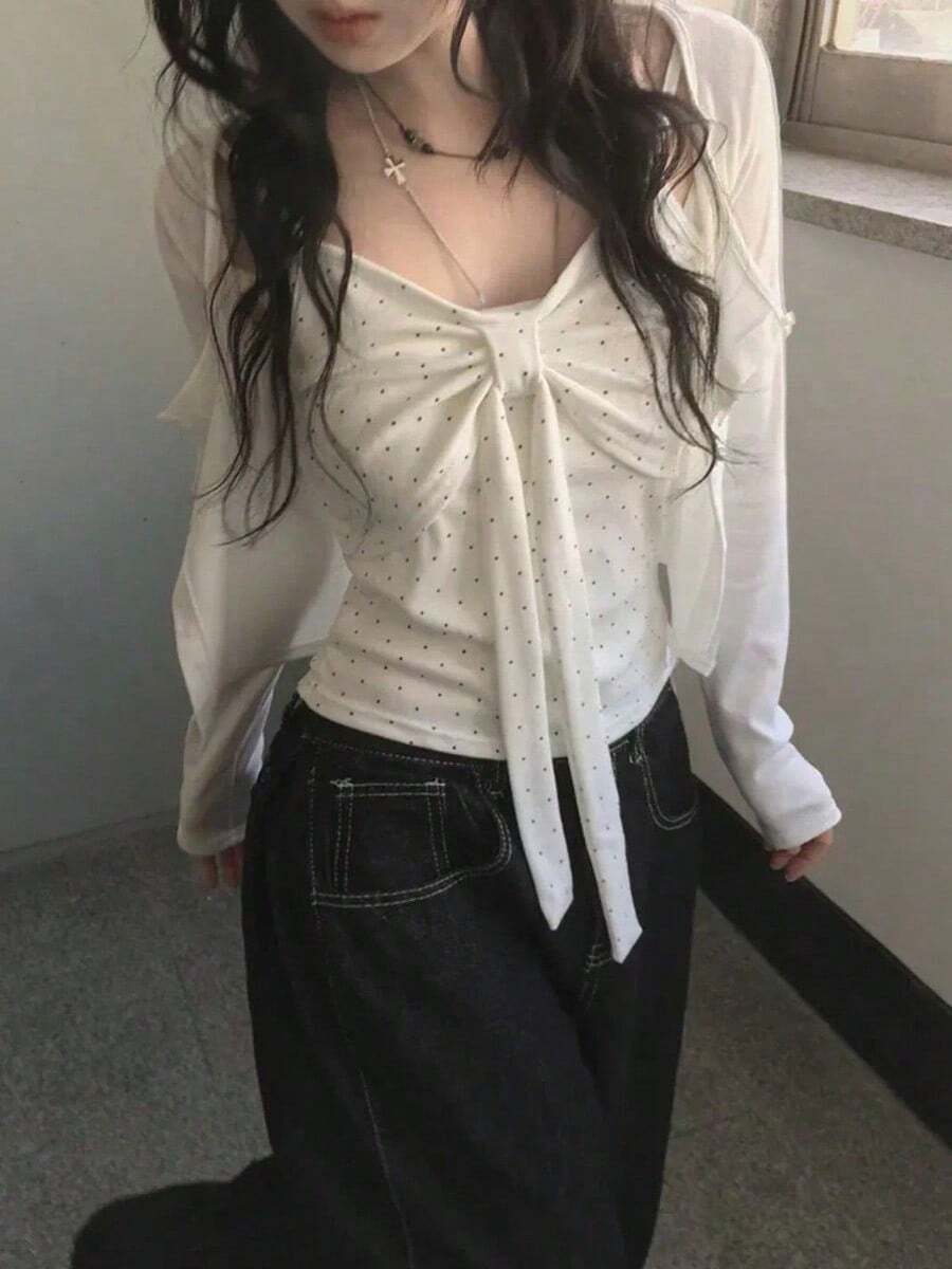 Women Tops - 白色 - 查看 1