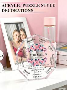 1 Acryl Christliche Bibelschrift, Christliche Bibelschrift Gebetstafel, Schreibtisch Dekoration, Geschenk für Schwester - Schreibtisch Dekoration, Tischdekoration, Bürotisch Accessoires - Exquisite Erinnerung für Freundin, Gebetstafel Accessoires geeignet zum Ausstellen von Bibelschriften - Geeignet für Geburtstage, Thanksgiving, Weihnachten und andere Anlässe wie Abschlussfeiern, Lehrergeschenke, Dankeschön-Geschenke, Vatertags-Geschenke, Freundesgeschenke - Mehrfarbig - Übersicht 6