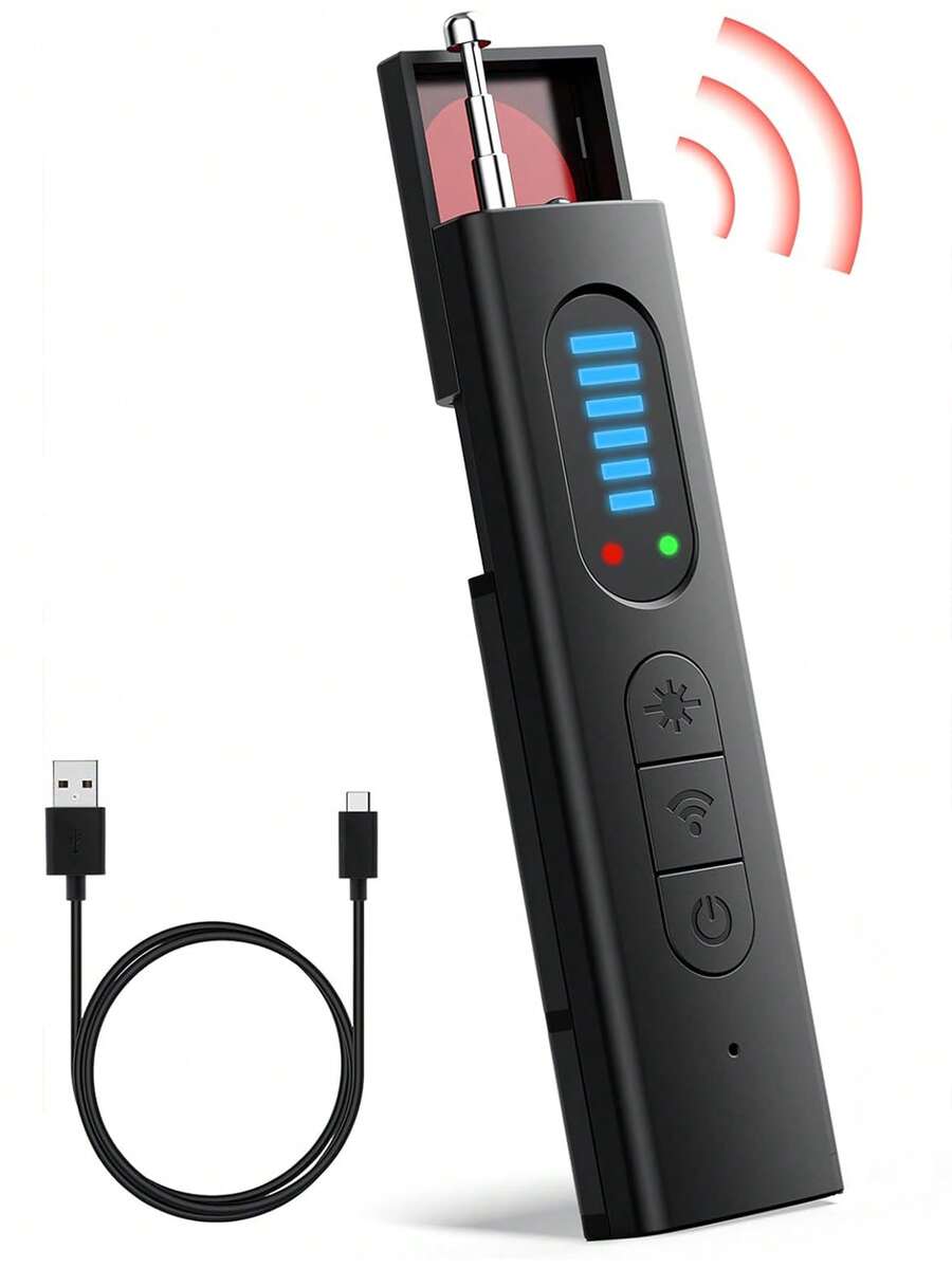 Hidden Camera Detector And GPS Locator – Portable Wireless RF Signal Scanner With 5 Detection Modes For Privacy In Travel, Car, Office, Hotel And Bathroom - Black - View 1