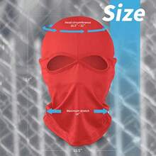 YESLIFE Ski Mask, Balaclava Face Mask For Boys And Girls Cosplay Costume Accessory For Halloween Party - Red - 查看 8