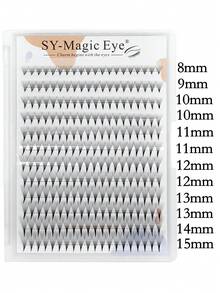 每盒240束 捲度C/D/L/M/L+ 厚度0.07mm 12D 尖細梗預製睫毛束 假睫毛接睫毛DIY睫毛簇 自然感 纖長柔美 極柔 極輕 日常與派對適用 - 黑色 - 查看 3