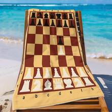 1件棋盤格圖案柔軟毛巾，適用於海灘，超細纖維浴巾，快乾，超強吸水，適合海灘度假、海灘野餐、戶外休閒，送給朋友和夏季節慶的完美禮物 - 彩色 - 查看 3