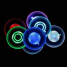 1pc LED Neon Car Cup Holder, LED Interior Decoration Light, USB Charging Cup Mat, LED Atmosphere Decorative Light, Suitable For Car Interior, Bar, Home Decor - 彩色 - 查看 5