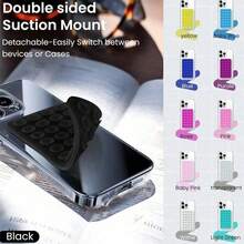Double-Sided Silicone Suction Cup Phone Case, Non-Slip Adhesive Phone Grip, Suitable For Phone Suction Cup Mounts, Ideal For Hands-Free Selfies And Video Recording - Multicolor - View 3
