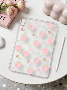 1件 TPU 軟殼蝴蝶與草莓圖案彩繪平板保護殼，適用於 iPad 10.2/10.5/Air4/Air5/10.9/Pro 11"/10th Gen/Air 11-In.(M2)-2024/Pro11-In.(M4)-2024/ Air 11-Inch (M3) 2025/ (A16) 11 Inch 11th Generation 2025/ Air7(M3)2025 (11-Inch)/ Air 8(M4)2026(11-Inch)/Mini1/2/3/Mini4/Mini5/Mini6/Mini7/Air/Air2/9.7/Galaxy Tab A7 10.4 Inch/A8，TPU 平板保護單殼，筆僅供展示不包含在內，輕量超薄軟殼 - 彩色 - 查看 4