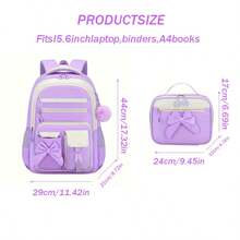 2pcs Bowknot Back To School Essential Large Capacity Backpack With Matching Tote Bag, For Daily Outings And Short Trips - Sets - View 5