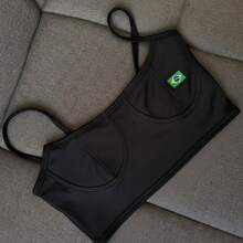Cropped Half-Cup Top In Colors - Bandera Negra - Ver 1