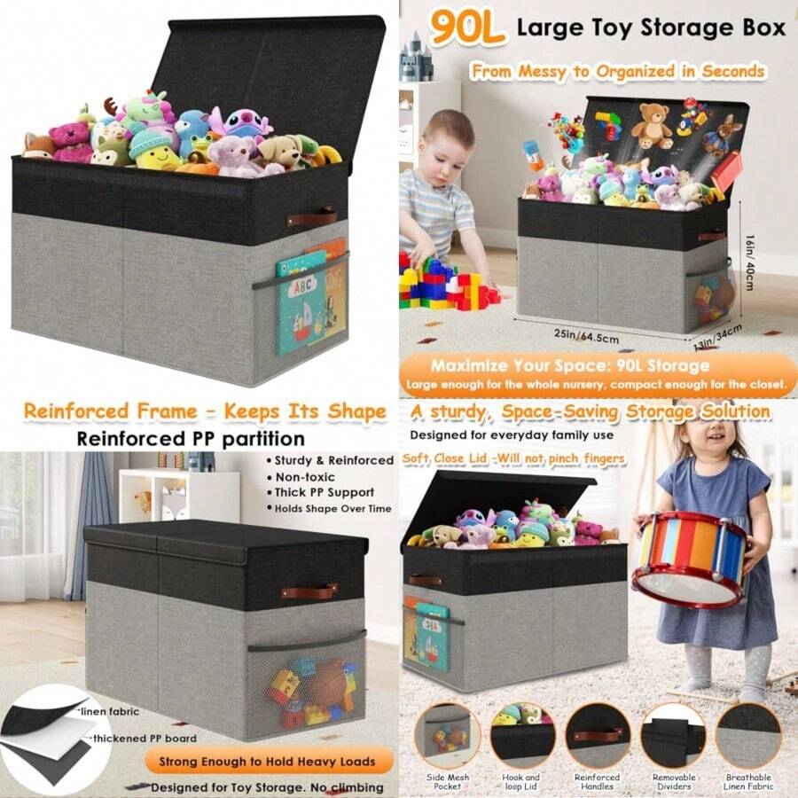 Toy Storage - Gray and Black - View 1