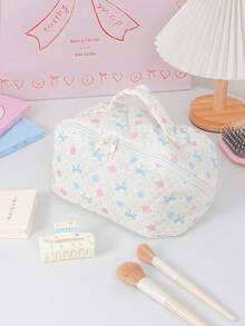 Cute Bow Flower Design Large Capacity Makeupbag Zipper Travel Wash Bag Multifunctional Portable Storage Bag Lipstick Storage Bag Women's Accessory Bag - Multicolor - View 14
