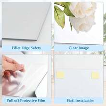 8 Pzs Espejo Acrílico Adhesivo Cuadrado para Pared, Espejo Cuadrado de 20 x 20 cm, Espejos Decorativos Ligeros y Seguros para Baño, para Cuerpo Completo, Yoga, Fitness - 1 - Ver 5