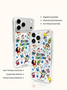 Miniso Cute And Quirky Crayon Shin Chan Phone Case With Wireless Charging And Magnetic Attraction Function. This Series Of Phone Cases Is Lightweight, Slip Resistant, And Durable. Suitable For Cartoon And Anime Style Phone Cases, Suitable For Summer IPhone 17 17Air 17pro 17promax 11 12 13 15 16pro 16promax 14Plus 15Plus 16Plus 15pro 16promaxXR Sending Holiday Gifts To Family And Friends - Clear - View 7