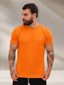 Men's Dry Short Sleeve Gym Training T-Shirt - Orange - View 1