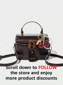 Niche Design Fashion Forward Faux Leather Handbag, Vintage Exquisite Crossbody Bag, Suitable For Commuting And Dating - Coffee - View 3