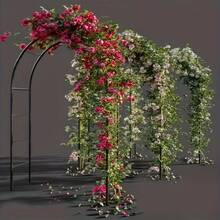 1件組花園拱門套裝 - 黑色金屬戶外結構,適合攀緣植物(玫瑰、蔬菜),亦可用作婚禮花卉氣球拱門 - 浪漫情人節禮物創意園藝用品 - A - 查看 6