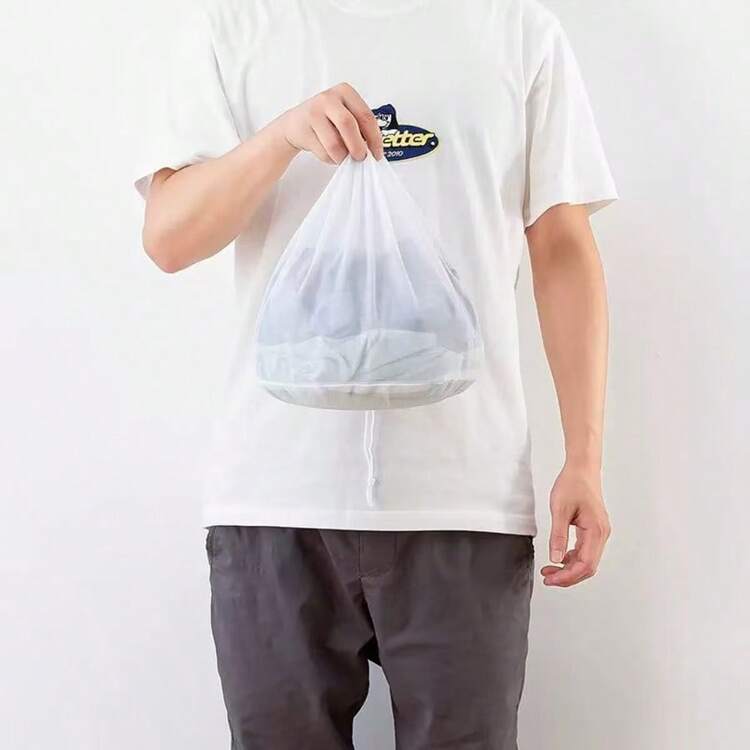 網格洗衣袋套組 (S/M/L) - 透明抽繩洗衣機保護袋，適用於襪子/內衣/精緻衣物 | 可重複使用網格衣物收納袋 (居家與旅行使用) - 1 - 查看 11