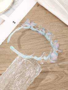 1 pieza Diadema con mariposa degradada y pedrería, acento de cuentas de cristal, accesorio para el cabello de estilo dulce, diadema para el cabello - Multicolor - Ver 2