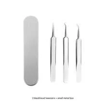 Set Alat Penghilang Komedo Stainless Steel - Kit Ekstraktor Jerawat, Pinset untuk Menghilangkan Jerawat dan Komedo Putih, Alat Pemeras Jerawat - Perak - View 14